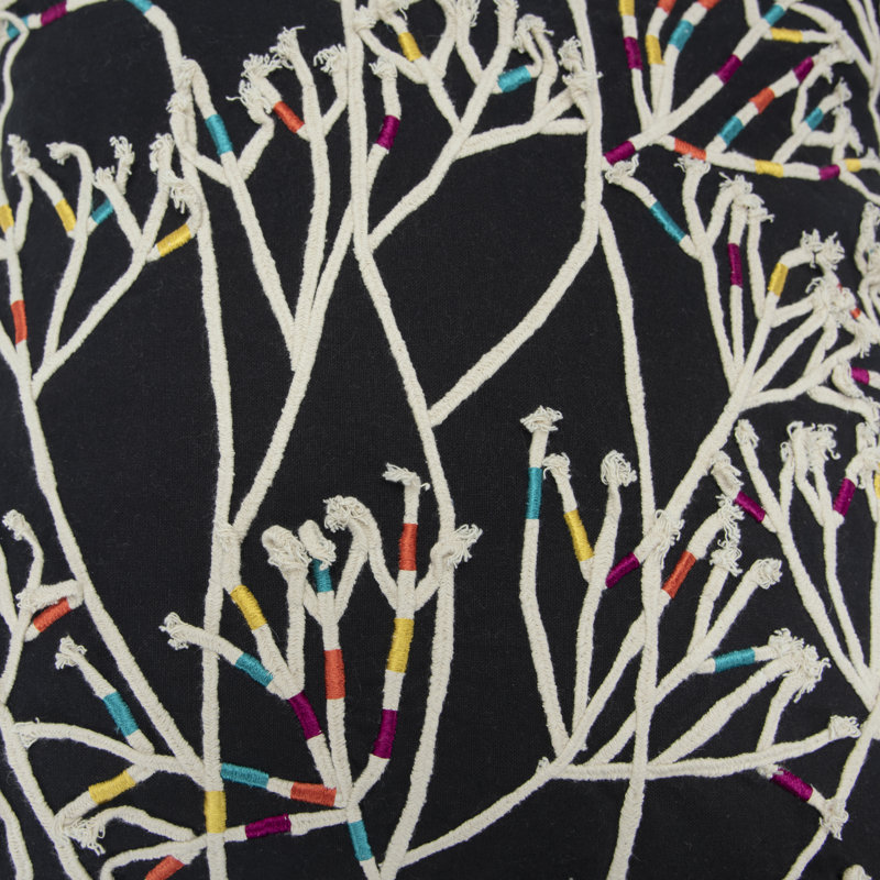 Embroidered Cotton Throw Pillow