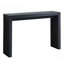 Console moderne noire avec motif nervuré