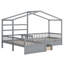 Lit plateforme House avec trois tiroirs de rangement-413176520