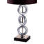Lampe de table haute 29 po en métal avec finition argentée, anneau, abat-jour espresso
