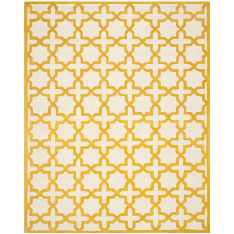Igna Hand Tufted Wool Geometric Rug, Rectangle 2' x 3'
