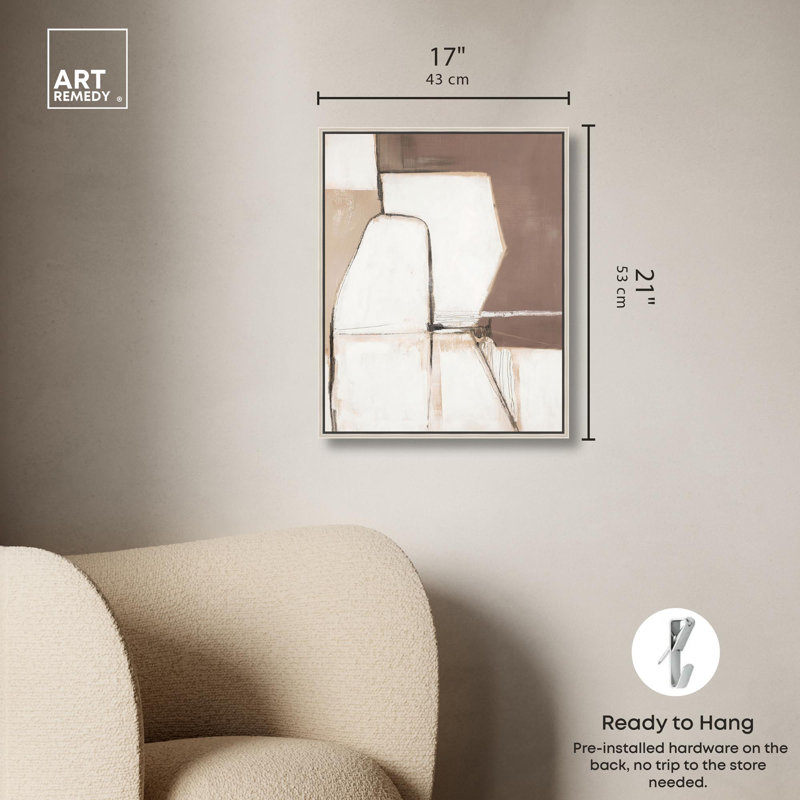 «Reclining Form III Brown Decor» par Art Remedy, H 16 po x l 20 po, Toile tendue avec châssis