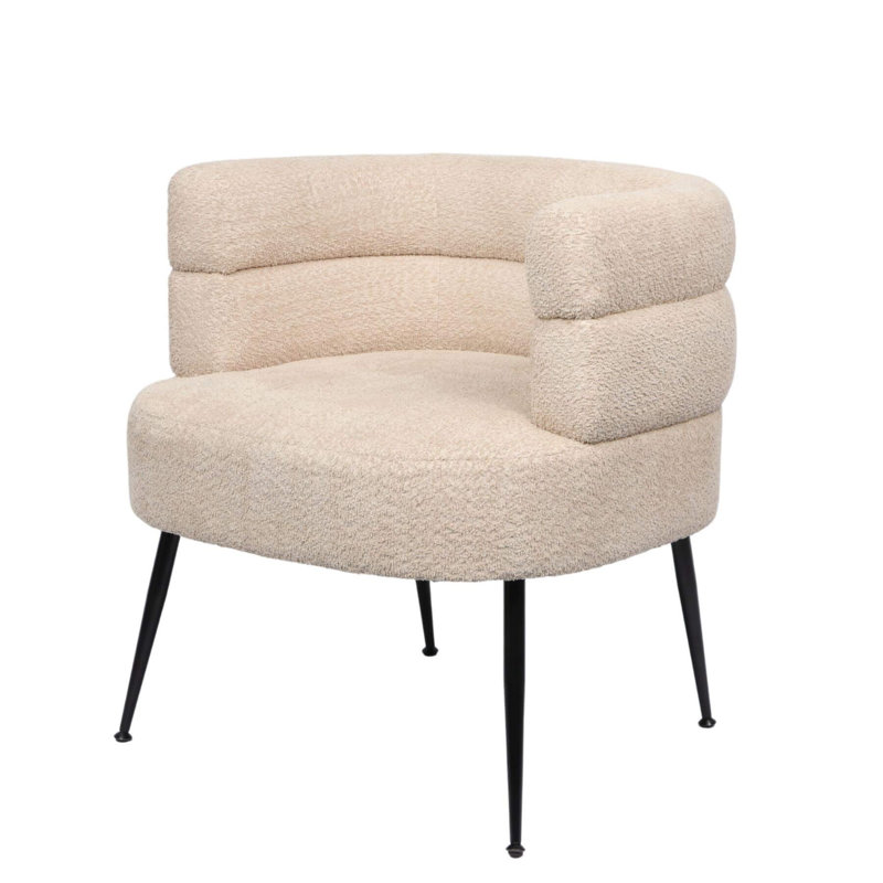 Chamelle Wide Upholstered Barrel Chair, Beige