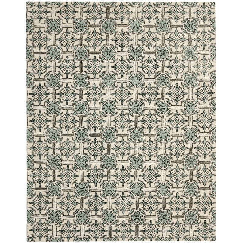 Martelange Hand Tufted Wool Geometric Rug, Rectangle 8' x 10'