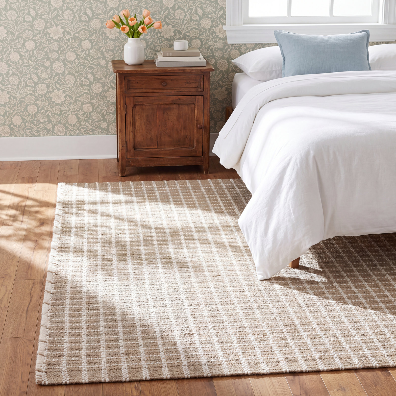 Gridiron Wheat Indoor/Outdoor Rug, Rectangle 4' x 6'