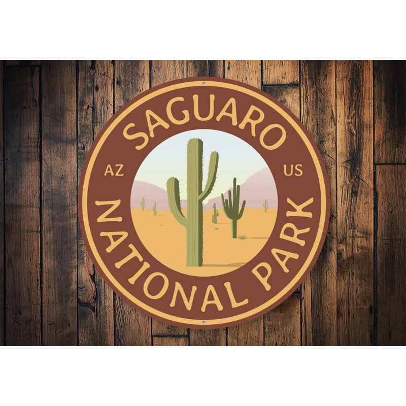 Panneau en aluminium du parc national Saguaro, H 12 po x l 12 po x P 0,04 po