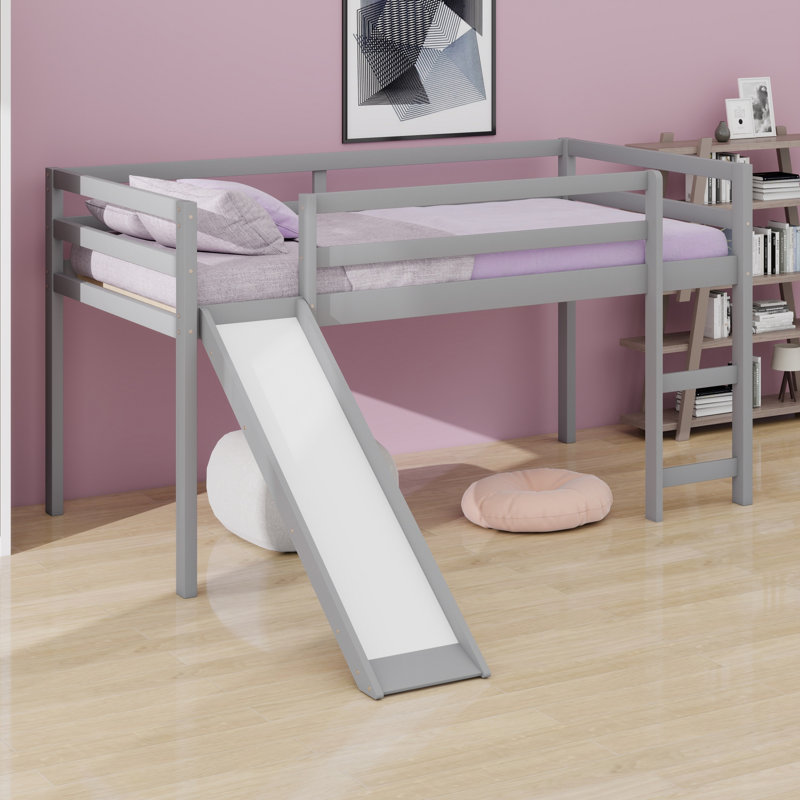 Multifunctional Loft Bed, Includes Slide, Gray