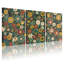 Plantes et fleurs, motif floral avec couleurs vives et feuilles, ensemble de 3 impressions sur toile-714332513