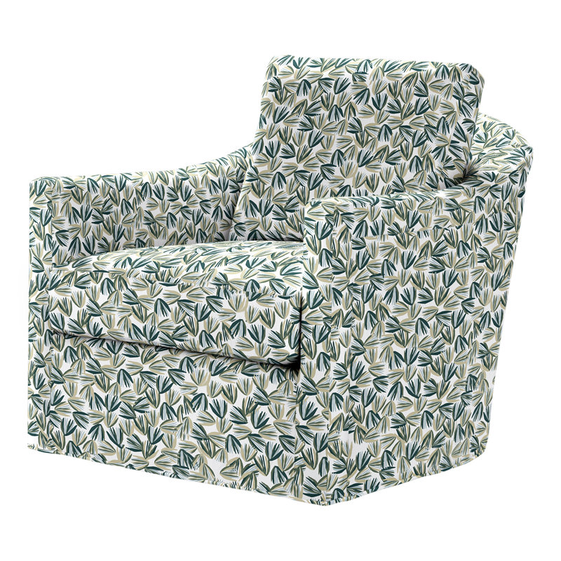 Catalina Swivel Armchair, Perigold Palmetto Verdigris, Dune
