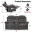 Canapé-lit inclinable manuel 65,7 po avec console de rangement et porte-gobelets-1886413254