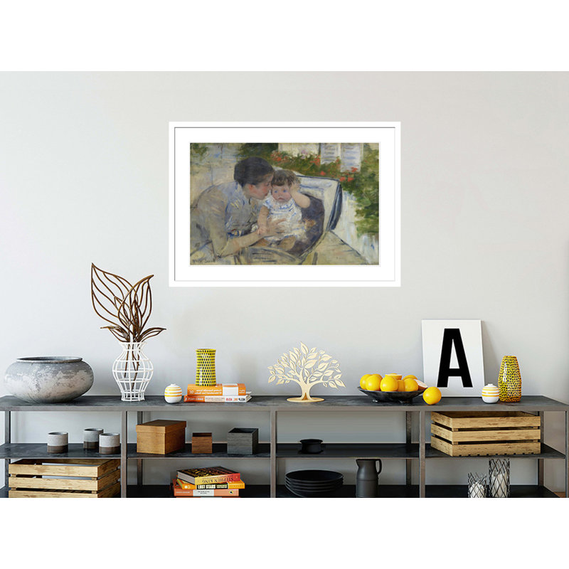 «Susan Comforting the Baby» par Mary Cassatt - Impression sur toile, H 29,47 po x l 41,5 po