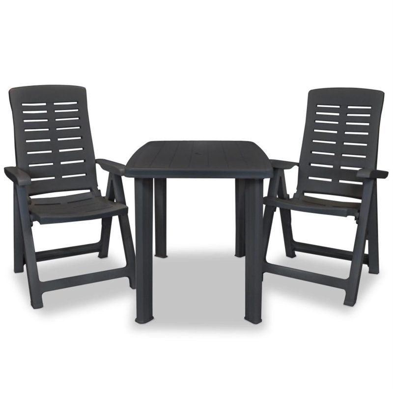 District Rectangular 2 - Person Bistro Set, Gray