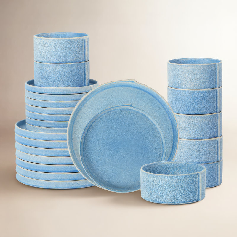 Stone Lain Bao 24-Piece Dinnerware Set Stoneware, Green
