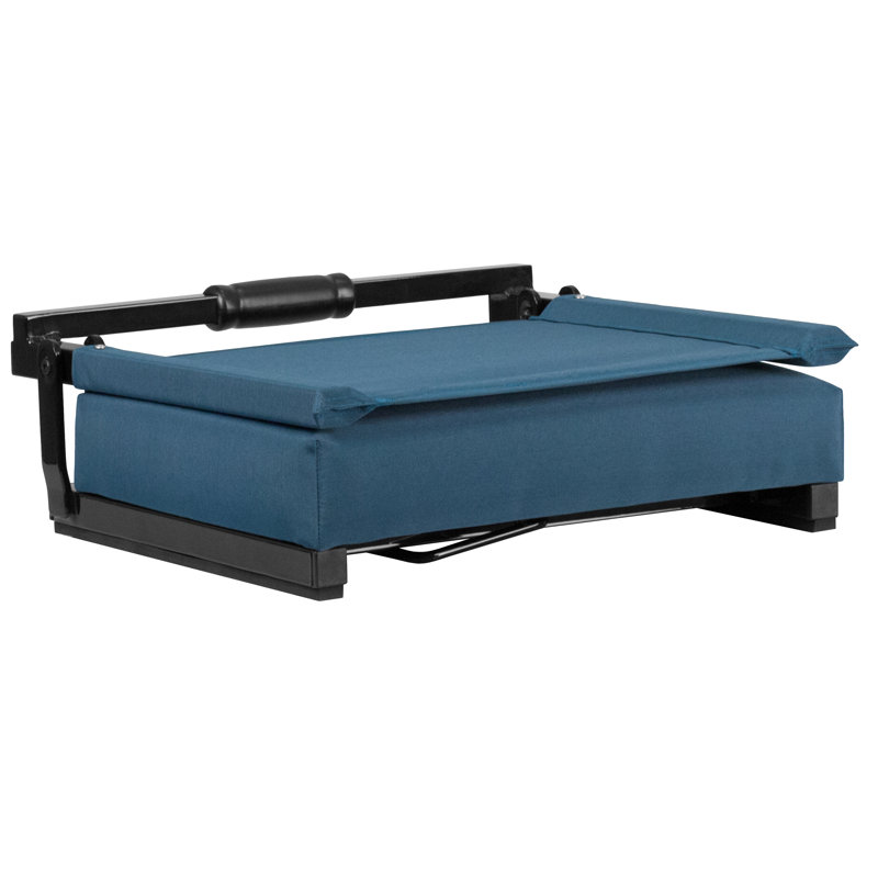 Fauteuil de stade rembourré Fender avec poignée et crochet de gradin, Bleu sarcelle