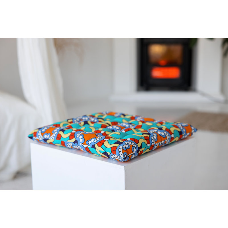 Sun with Flowers Garden Seat Cushion