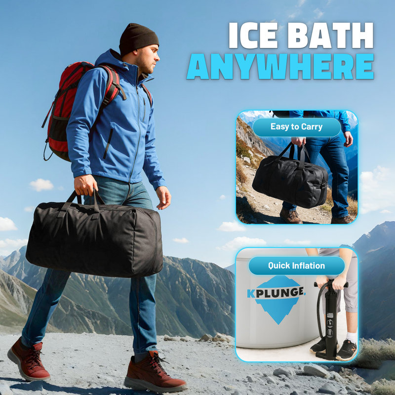 Arctic Fox 1-Person Inflatable Cold Plunge Ice Bath/Hot Tub With PVC Insulated Lid, 3/4 HP Chiller And Heater In Gray