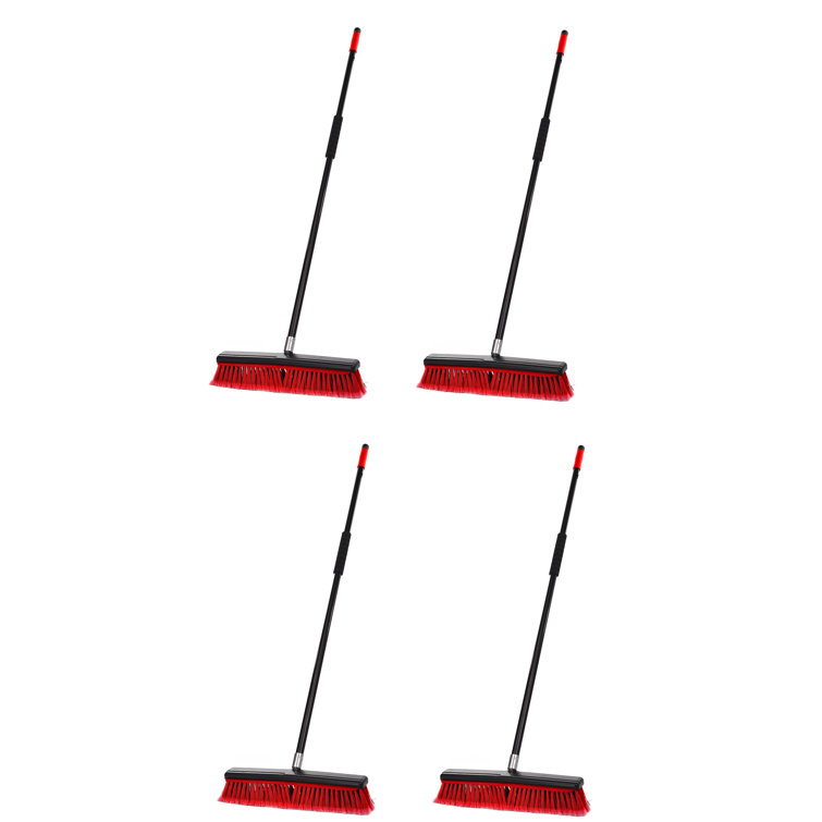 Alpine Heavy Duty 18'' Push Broom for Floor Cleaning Stiff Bristle