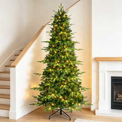 Arbre de Noël épinette artificiel pré-éclairé avec lumières chaudes