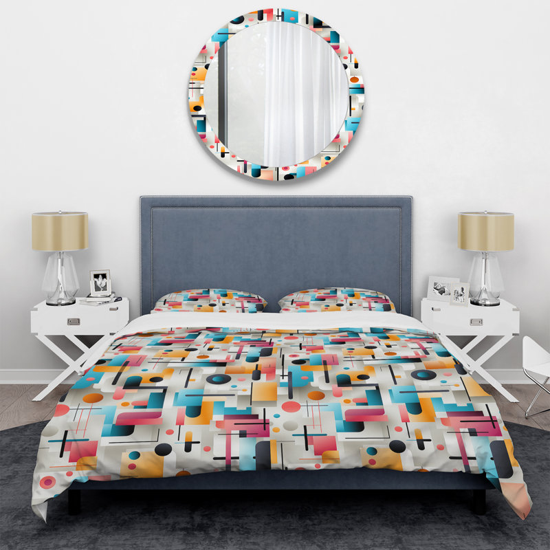 Ensemble de housse de couette géométrique Urban Geometric Ii II - Microfibre polyester