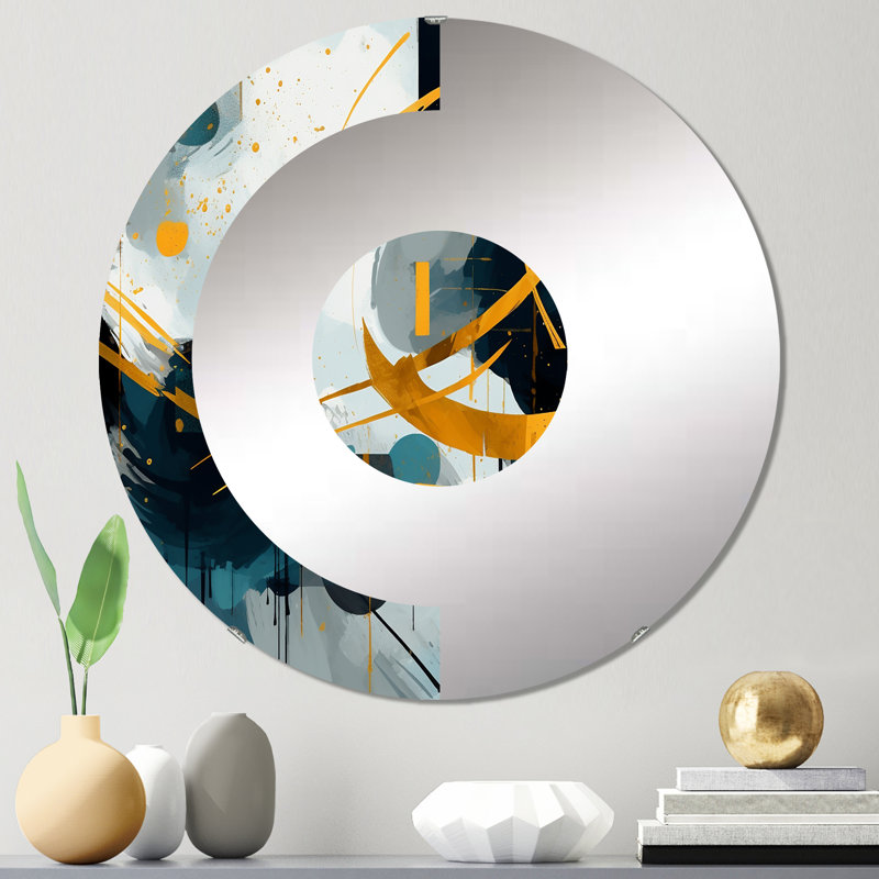 Vornell - Miroir mural demi-cercle, 23,6 po x 23,6 po