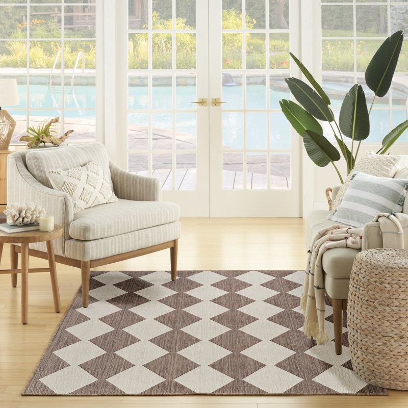 Positano Indoor / Outdoor Rug, Rectangle 5' x 7', Brown