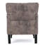 Chaise grise et brune, mousse généreuse, structure moderne en bouleau avec capitonnage, microfibre, pieds-389372907