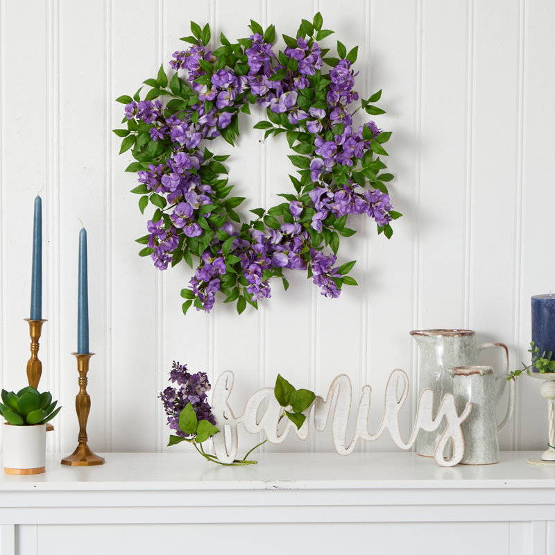 18'' Polyester Wreath, Purple