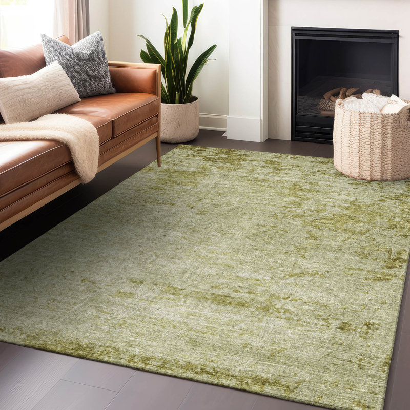 Tapis intérieur / extérieur Xhevrie lavable à la machine, Rectangulaire 8 pi x 10 pi