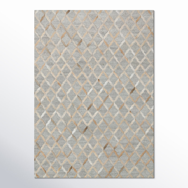 Stafford Cowhide Geometric Indoor Rug, Rectangle 9'3" x 13'