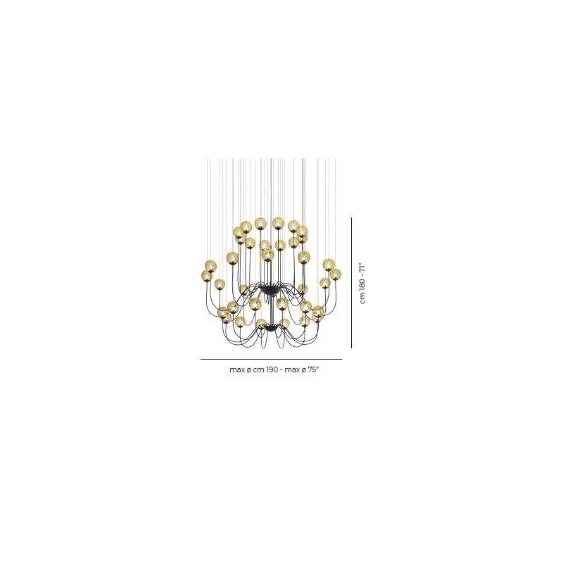 Puppet Suspension 36P Smoky Transparent Glossy Chrome G9 Ul, Matte Black, Amber Transparent