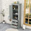 Grande armoire de rangement avec 3 tiroirs et tablettes réglables pour la salle de bain ou la cuisine-1792334649