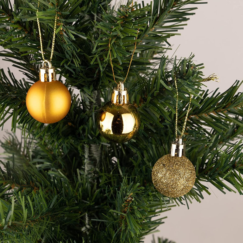 Polyvinyl Chloride (PVC) Bauble, 3cm H x 3cm W x 3cm D, Deep Gold