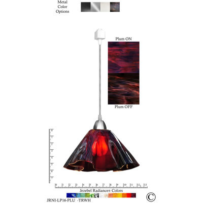 Sapin Lily Handcrafted Glass 1-Light Track Pendant