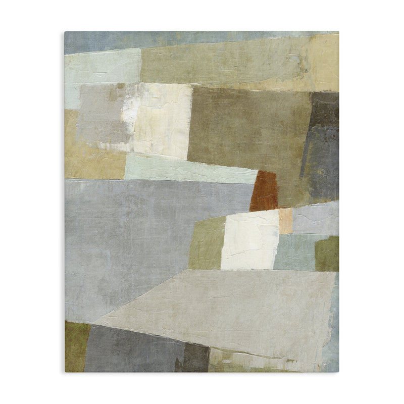 Toile à motif géométrique neutre Causeway, design par Suzanne Nicoll, H 20 po x l 16 po
