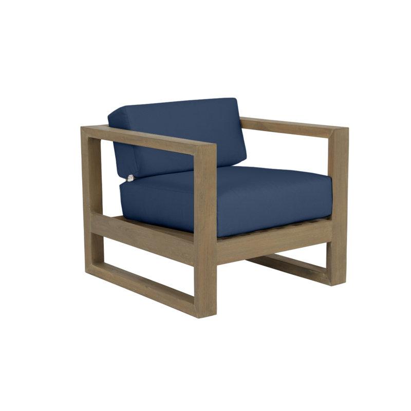Coastal Teak Patio Chair with Sunbrella Cushions, Spectrum Indigo Sunbrella®