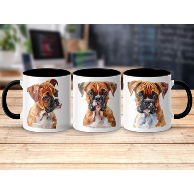 11oz Watercolour Boxer Dog Design Coffee Mug