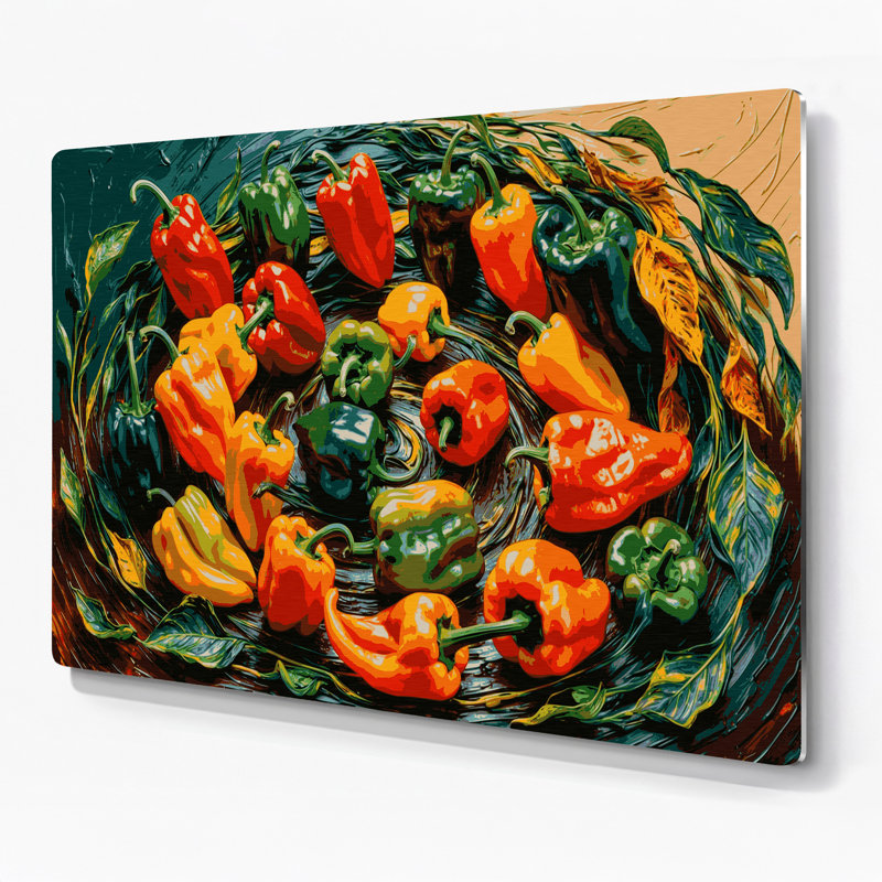 Légumes, poivre et art mural brun Habanero, H 20 po x l 24 po