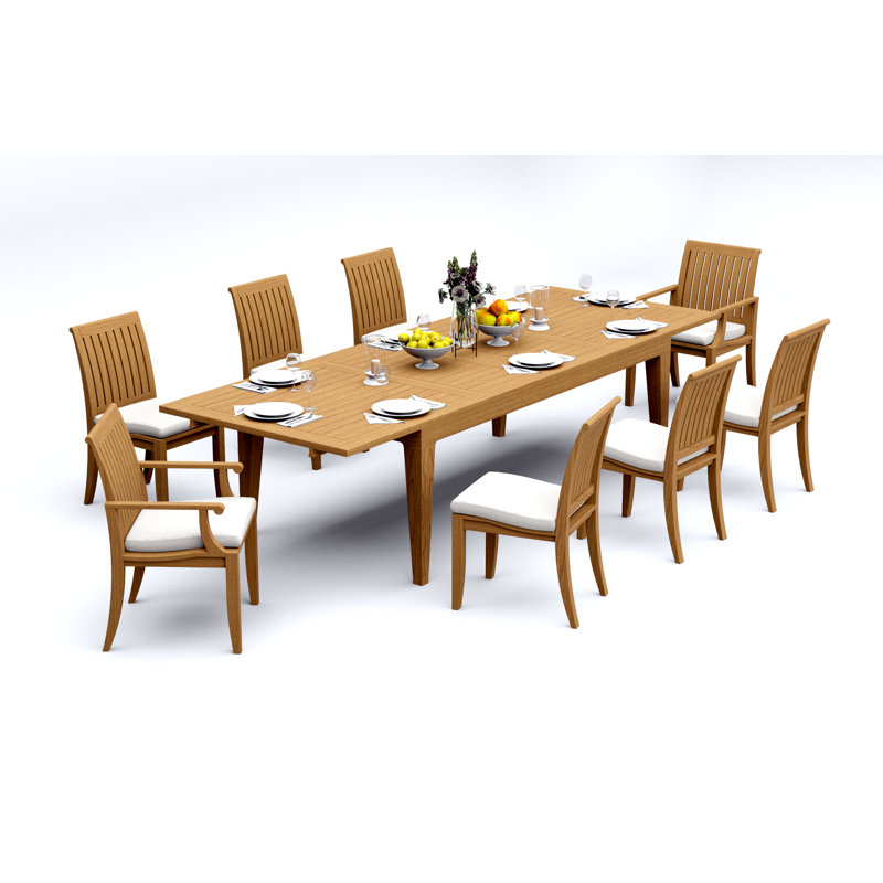 Lagos Teak Wood Patio Dining Set with, 8