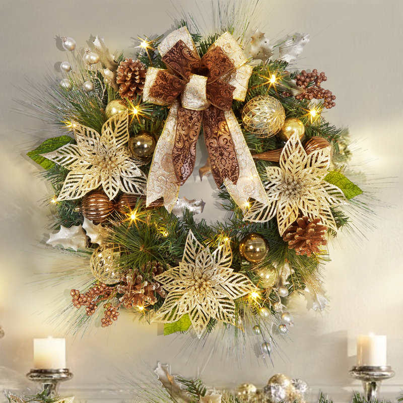 Jamnes Faux Lighted 24'' Wreath
