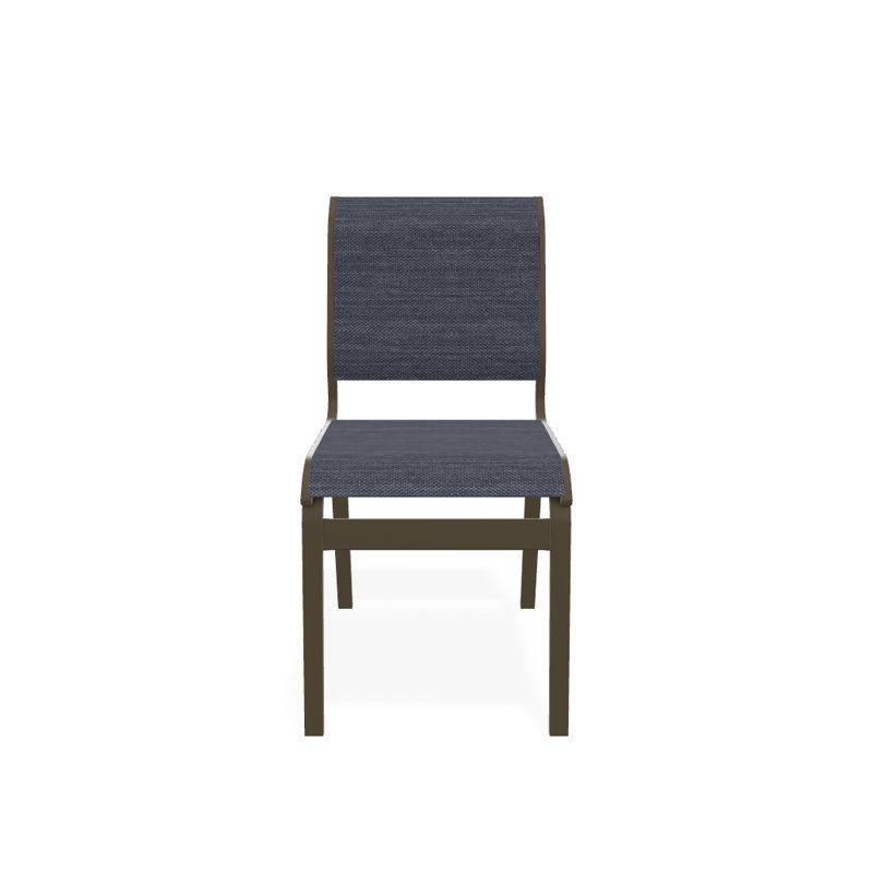 Chaise d'appoint de salle à manger Hiraku, Bois de plage texturé, Denim Augustine
