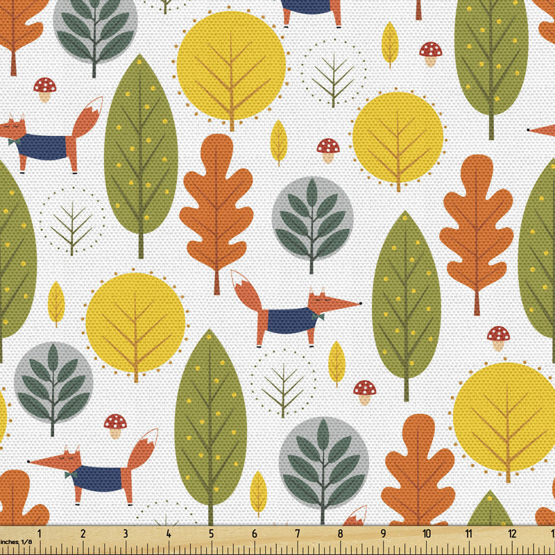 Millard Fox on the Season at Forest Orange Leaves Fabric