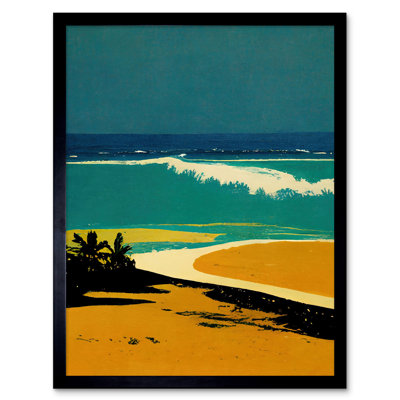 Honopu Beach Coastline Summer in Hawaii 1 Piece Single Picture Frame Wall Art