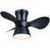 Sirius Indoor Black Flush Mount Ceiling Fan With LED Light Bulbs With Remote Control