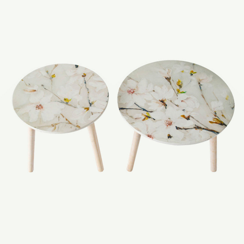Ensemble de tables de bout Jordao, H 14 po x l 19,7 po x P 19,7 po