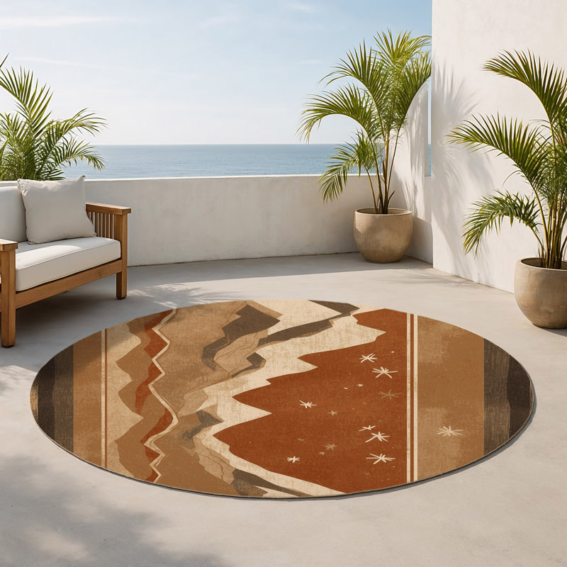 Tapis intérieur et extérieur Desert Arcadia, Rond 5 pi