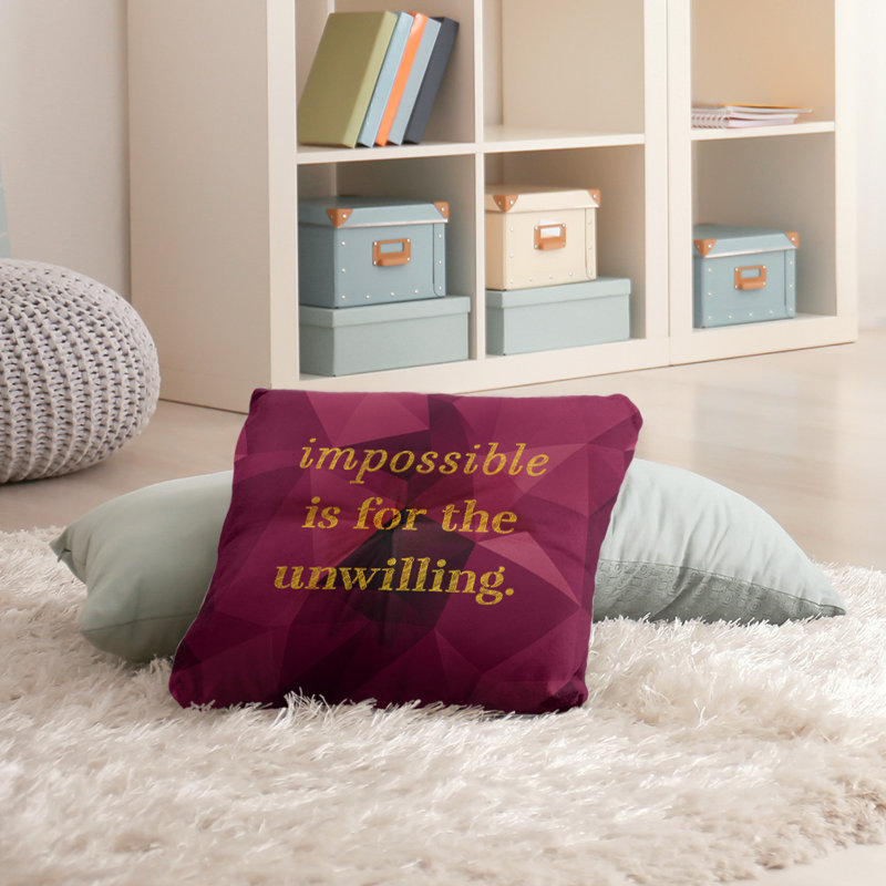Reversible Throw Pillow, 26" H x 26" W, Spinel/Gold