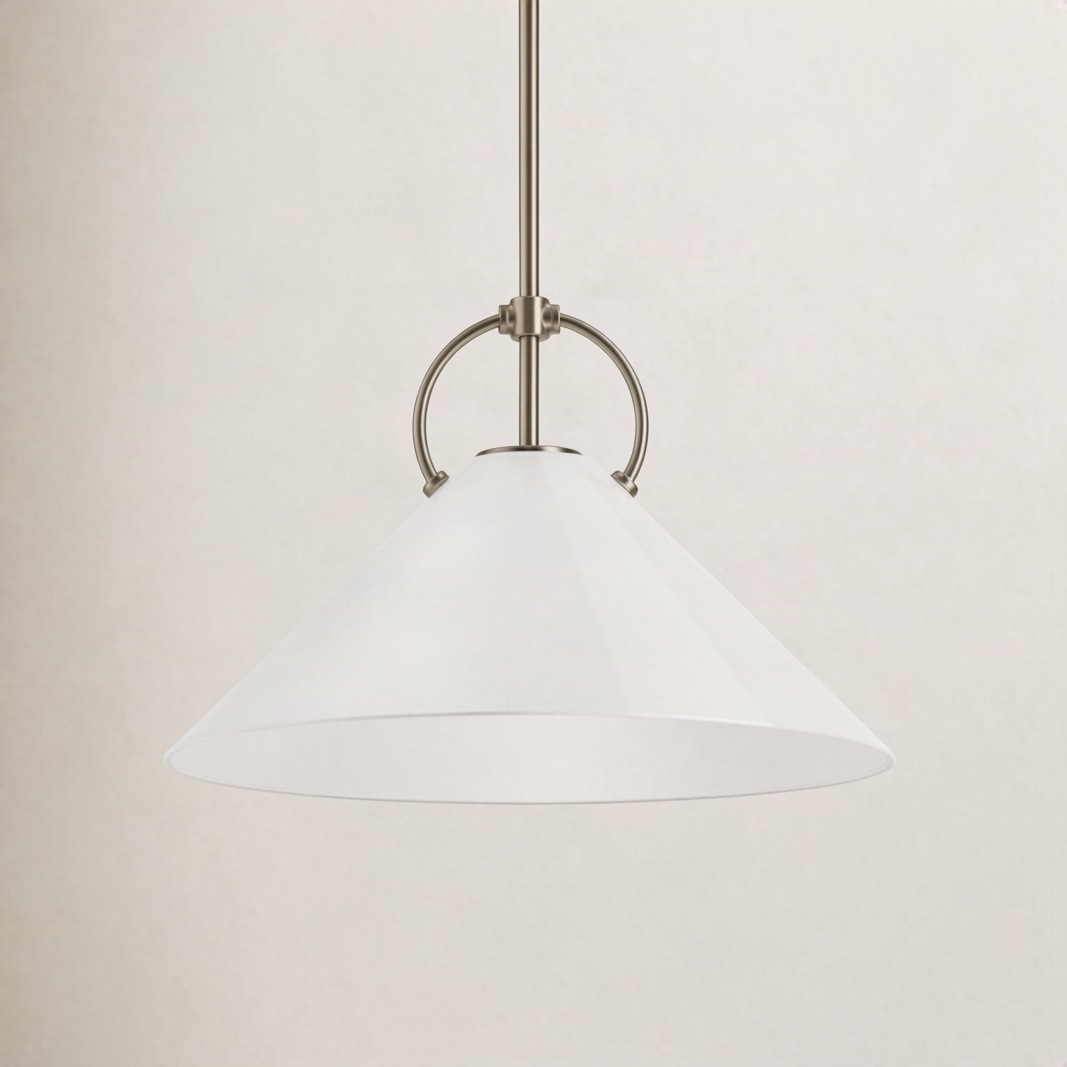 Kernen Solid Brass Single Light Pendant, Brushed Nickel