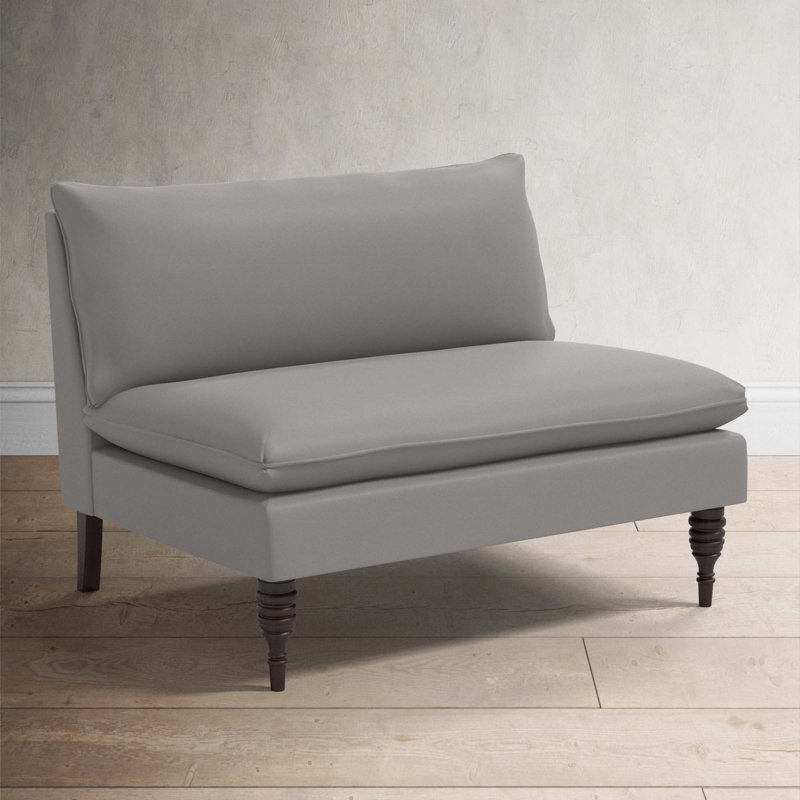 Varick Upholstered 47'' Settee, Classic Otter Performance Velvet