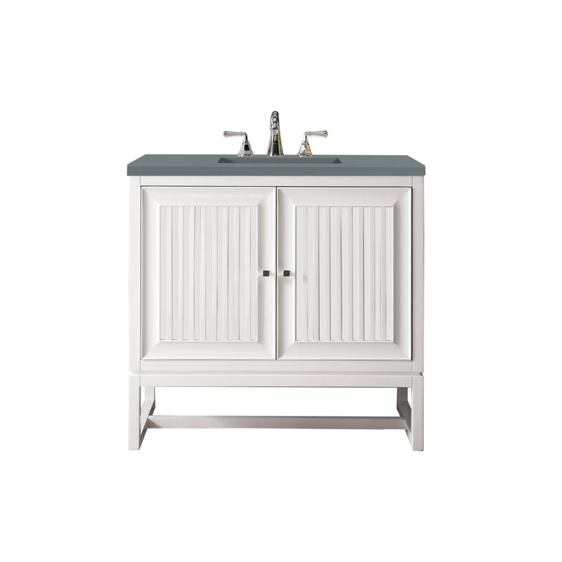 Athens 36'' W Single Vanity, Ethereal Noctis, 8" Widespread, Glossy White