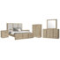 California King Upholstered Panel Bed 2 Nightstands Drawer Dresser With Mirror And Drawer Chest